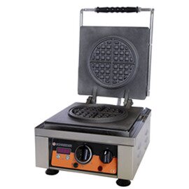 waffle iron AMERICANO  | wafer size Ø 160 mm • acoustic signal after expiry of the preset time • outer housing stainless steel • heat-insulated handle • baking plate cast iron, uncoated, fixed • temperature steplessly adjustable (50 ° C)  | 2200 watt product photo