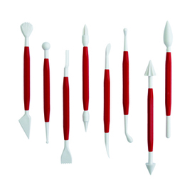 set of modelling tools plastic white red  L 165 mm product photo