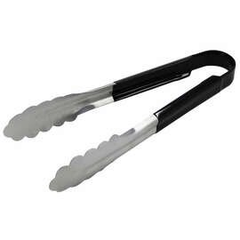 all purpose tongs stainless steel black plastic handle  L 230 mm product photo