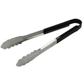 all purpose tongs stainless steel black plastic handle  L 300 mm product photo  L