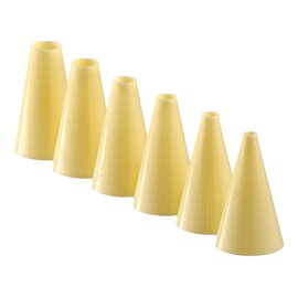 round piping nozzle set opening Ø 5 - 15 mm set of 6 plastic ivory white  H 60 mm product photo