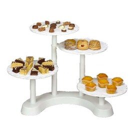 multi-tiered cake stand plastic white | 4 shelves  H 440 mm product photo
