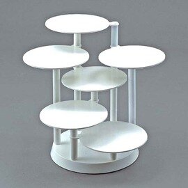 multi-tiered cake stand plastic white | 7 shelves  H 750 mm product photo