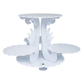 multi-tiered cake stand plastic white | 3 shelves | 560 mm  x 560 mm  H 400 mm product photo