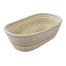 bread mould|proofing basket peddig reed oval with plaited floor bread weight 750 g  L 200 mm  B 120 mm  H 85 mm product photo