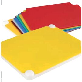 cutting board set HDPE  • red | yellow | green | blue | white | brown  • 1 base plate | 6 cutting pads interchangeable | 400 mm  x 300 mm  H 38 mm product photo