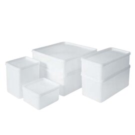 storage container with lid HDPE LDPE natural white 3.2 ltr  L 208 mm  B 208 mm  H 94 mm product photo
