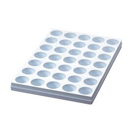 multi-cavity baking mould  • round | 35-cavity | mould size Ø 65 mm  L 590 mm  B 390 mm product photo