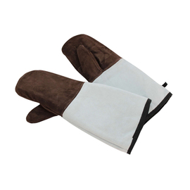 baking glove leather brown with cuff • lined 1 pair 450 mm x 140 mm product photo