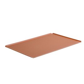 baking sheet gastronorm perforated aluminium 1.5 mm silicone brown  L 530 mm  B 325 mm  H 10 mm product photo