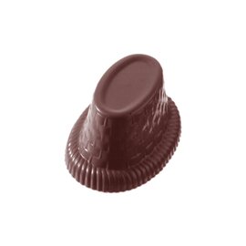 chocolate mould  • oval  • hat | 21-cavity | mould size 43 x 30 x H 20 mm  L 275 mm  B 135 mm product photo