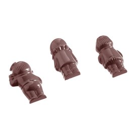 Chocolate molds FIGURES, 2 x 5 pcs., 5 different. Figures, frame size: 275 x 135 x 24 mm, dimension: 58 x 29 x 12 mm, piece weight: 13 g, double shape product photo