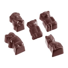 chocolate mould  • animals | 21-cavity | mould size 39 x 24 x H 17 mm  L 275 mm  B 135 mm product photo