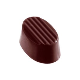 chocolate mould  • oval | 24-cavity | mould size 35 x 24 x H 16 mm  L 275 mm  B 135 mm product photo