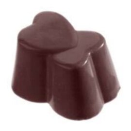 chocolate mould  • double heart | 27-cavity | mould size 30 x 22 x H 20 mm  L 275 mm  B 135 mm product photo