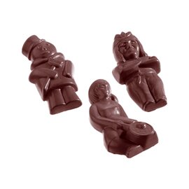chocolate mould  • people | 12-cavity | mould size 64 x 32 x H 11 mm  L 275 mm  B 135 mm product photo