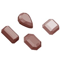chocolate mould  • quadrangular  • drop | 24-cavity | mould size 35 x 20 x H 26 mm  L 275 mm  B 135 mm product photo
