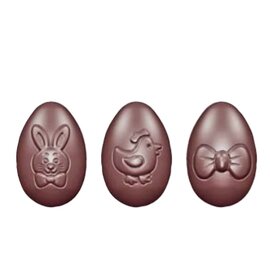 chocolate mould|double form  • Easter eggs | 12-cavity | mould size 62 x 41.5 x H 23 mm  L 275 mm  B 135 mm product photo  L