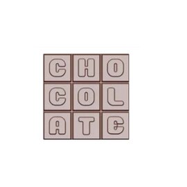 chocolate mould  • square | 2-cavity | mould size 100 x 100 x 8 mm  L 275 mm  B 135 mm product photo