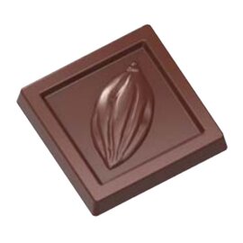 chocolate mould  • square | cocoa fruit | 21-cavity | mould size 31.5 x 31.5 x H 5 mm  L 275 mm  B 135 mm product photo