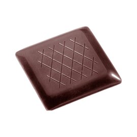 chocolate mould  • square | 28-cavity | mould size 35 x 35 x H 4 mm  L 275 mm  B 175 mm product photo