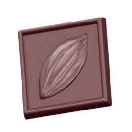 chocolate mould  • square | cocoa fruit | 28-cavity | mould size 34.5 x 34.5 x H 4.5 mm  L 275 mm  B 135 mm product photo