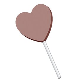 chocolate mould  • heart | 4-cavity | mould size 62.98 x 61.68 x H 7.6 mm  L 275 mm  B 135 mm product photo