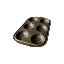 6-cavity muffin mould  • muffin  • halloween | 6-cavity | mould size Ø 62 mm  L 380 mm  B 284 mm product photo