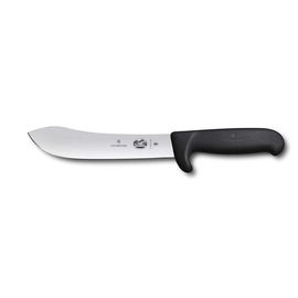 slaughtering knife | butcher knife FIBROX SAFETY NOSE black | blade length 18 cm wide product photo