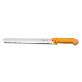 ham slicing knife SWIBO yellow | blade length 35 cm | straight | wavy cut product photo