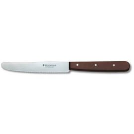 Tomato and sausage knife, with waves, 11 cm, wood handle rosewood product photo