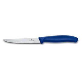 steak knife | plastic handle blue wavy cut product photo