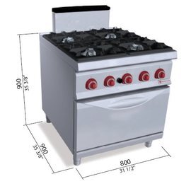 gas stove SG9F4P+FG gastronorm 55.8 kW | oven product photo