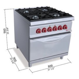 gas stove SG9F4+FE gastronorm 400 volts 34.5 kW (gas) 4.68 kW (electric oven) | oven product photo