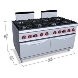gas stove SG9F8+2FG gastronorm 70.6 kW | oven | 2 ovens product photo