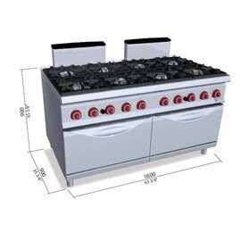 gas stove SG9F8P+2FG gastronorm 87.6 kW | oven | 2 ovens product photo