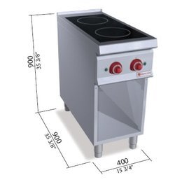 induction stove SE9P2M/IND 400 volts 10 kW | open base unit product photo