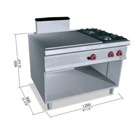 gas stove SG9TP2FM 27 kW | oven | open base unit product photo