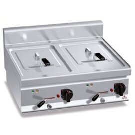 electric deep fryer TURBO-HIGH-POWER E7F10-8BS | 2 basins 2 baskets 20 ltr | 230 volts 18 kW product photo