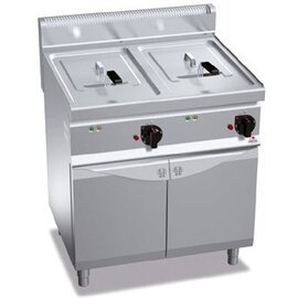 floor standing electric fryer TURBO-EVOLUZIONE E7F10-8M | 2 basins 2 baskets 20 ltr | 400 volts 12 kW product photo