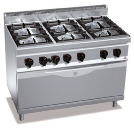 gas stove G7F6+T 43.5 kW | oven | stainless steel burner trough product photo