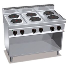 electric stove E7P6M 400 volts 15.6 kW | open base unit | cast-iron hob plate product photo
