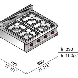 gas stove G7F4BE 12.4 kW product photo