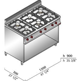 gas stove G7F6ME 18.6 kW | open base unit product photo