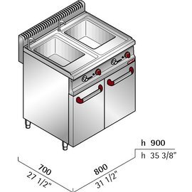 gas pasta cooker CPG80E MACROS 700 floor model | 2 x 30 ltr product photo