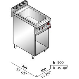 electric water bath CONSTANT E7BM4M MACROS 700 GN 1/1  • 1200 watts | open base unit product photo