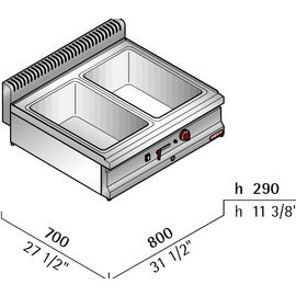 electric tabletop water bath CONSTANT E7BM8B MACROS 700 gastronorm  • 2400 watts product photo