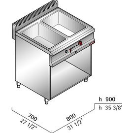 electric water bath MACROS 700 gastronorm  • 2400 watts | open base unit product photo