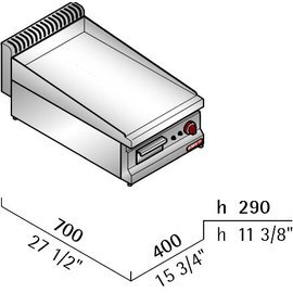 electric roasting plate MACROS 700 E7FL4B • smooth | 230 volts 4 kW 1 phase product photo