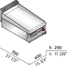 electric roasting plate MACROS 700 E7FL4B/CX • smooth | 230 volts 4 kW 1 phase product photo